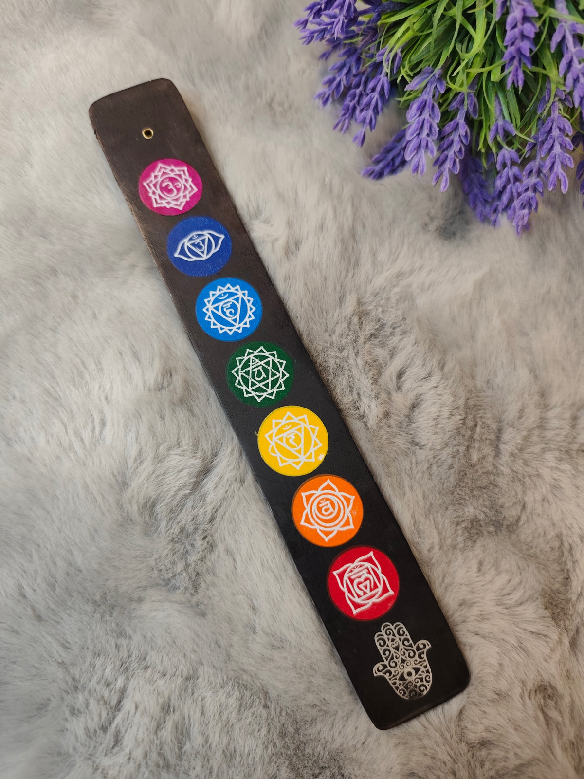 Porta incienso 7 chakras negro